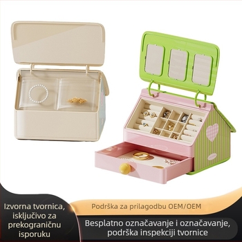 Kutija za nakit Dd2608, ABS+PET+Flanel, Svježi i sladak stil, Čvrsta konstrukcija, Prilagodljivo