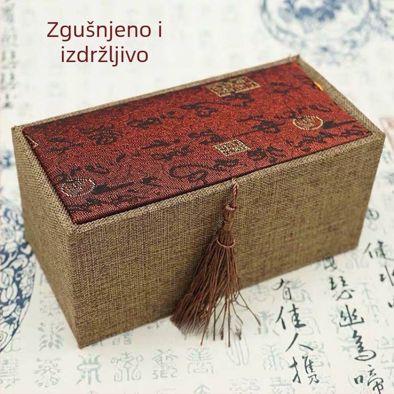 Kutija za nakit od netkanog materijala s izrezbarenim dizajnom i poklopcem od brokata