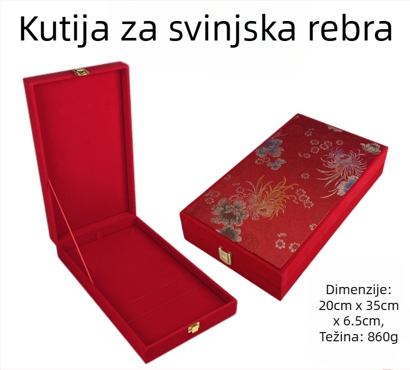 Drvena kutija za zaručničku bižuteriju s baršunastim unutarnjim dijelom, vintage stil, za narukvice, ogrlice i prstenje