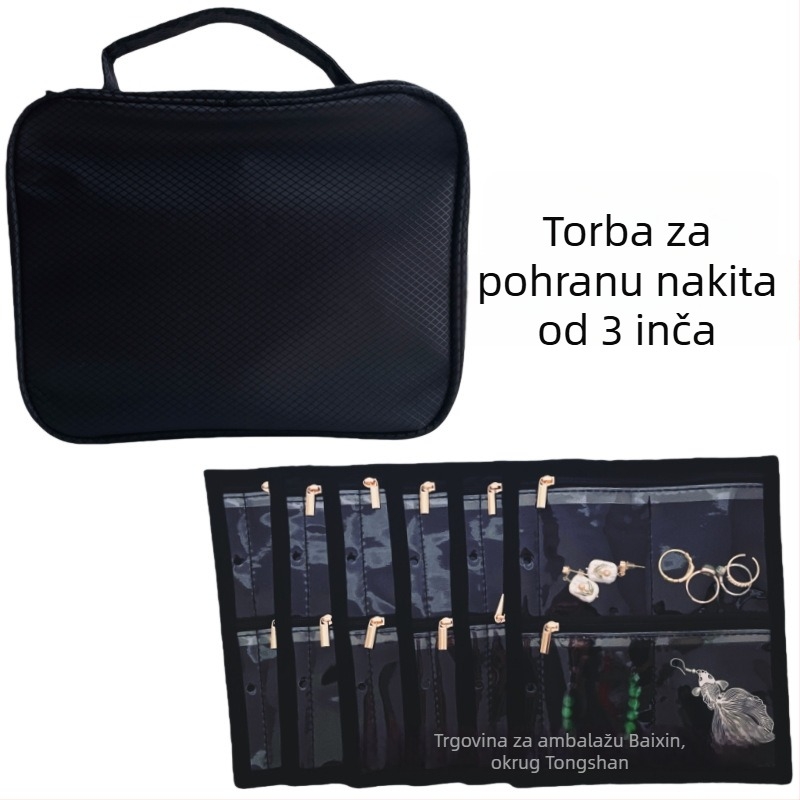 Torba za pohranu nakita od prozirnog PVC, veliki kapacitet, stil torbice, Oxford materijal