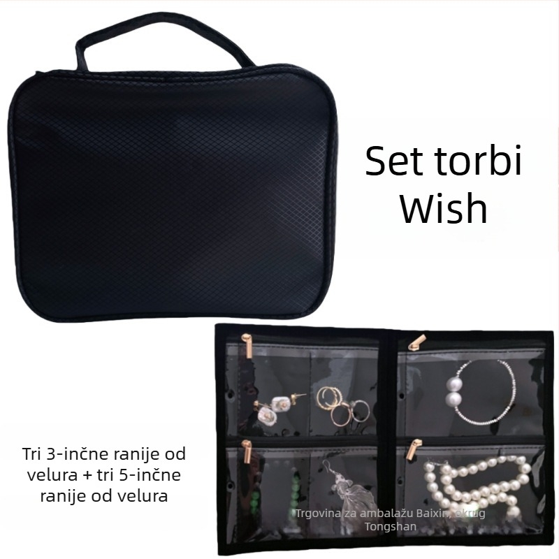 Torba za pohranu nakita od prozirnog PVC, veliki kapacitet, stil torbice, Oxford materijal