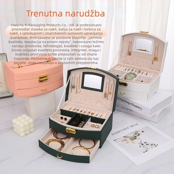 Kožna kutija za nakit, korejski stil, tvrdi kućište, model 727-2