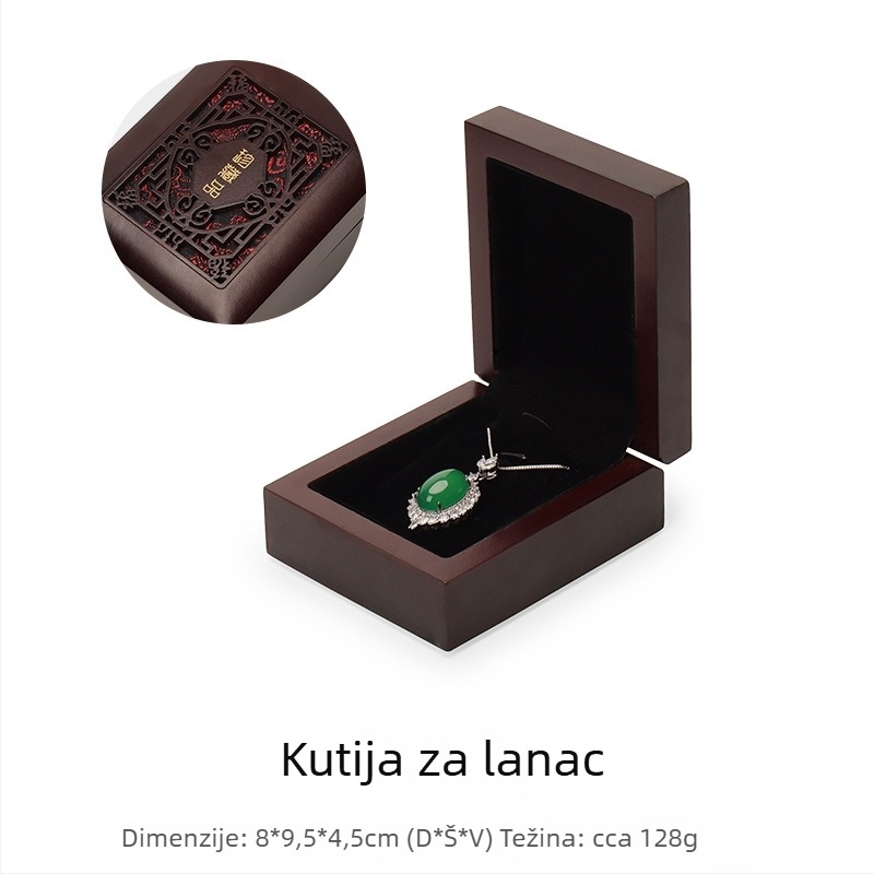 Drvena isklesana kutija Wenwan nakita – šuplja kutija za skladištenje nakita, poklon pakiranje Peng Hui