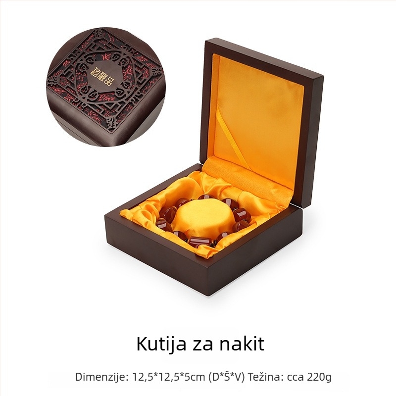 Drvena isklesana kutija Wenwan nakita – šuplja kutija za skladištenje nakita, poklon pakiranje Peng Hui