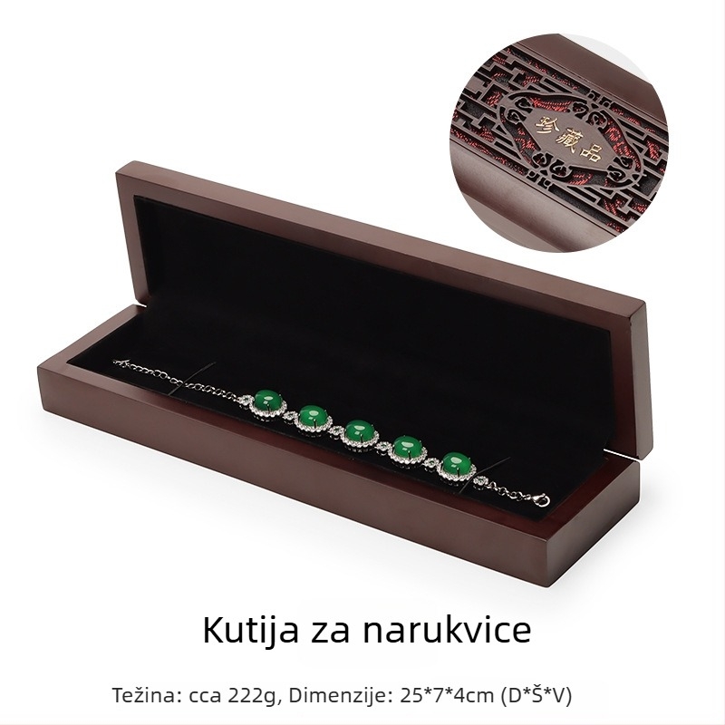 Drvena isklesana kutija Wenwan nakita – šuplja kutija za skladištenje nakita, poklon pakiranje Peng Hui