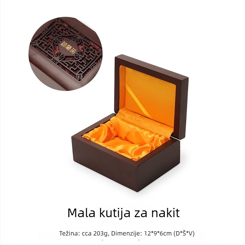Drvena isklesana kutija Wenwan nakita – šuplja kutija za skladištenje nakita, poklon pakiranje Peng Hui