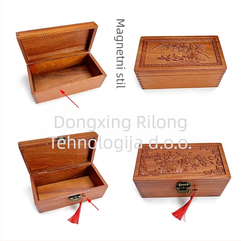Drvena kutija za nakit s prostorom za ogrlice