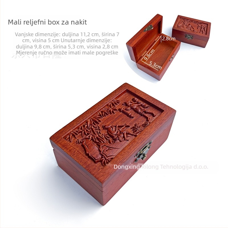 Drvena kutija za nakit s prostorom za ogrlice