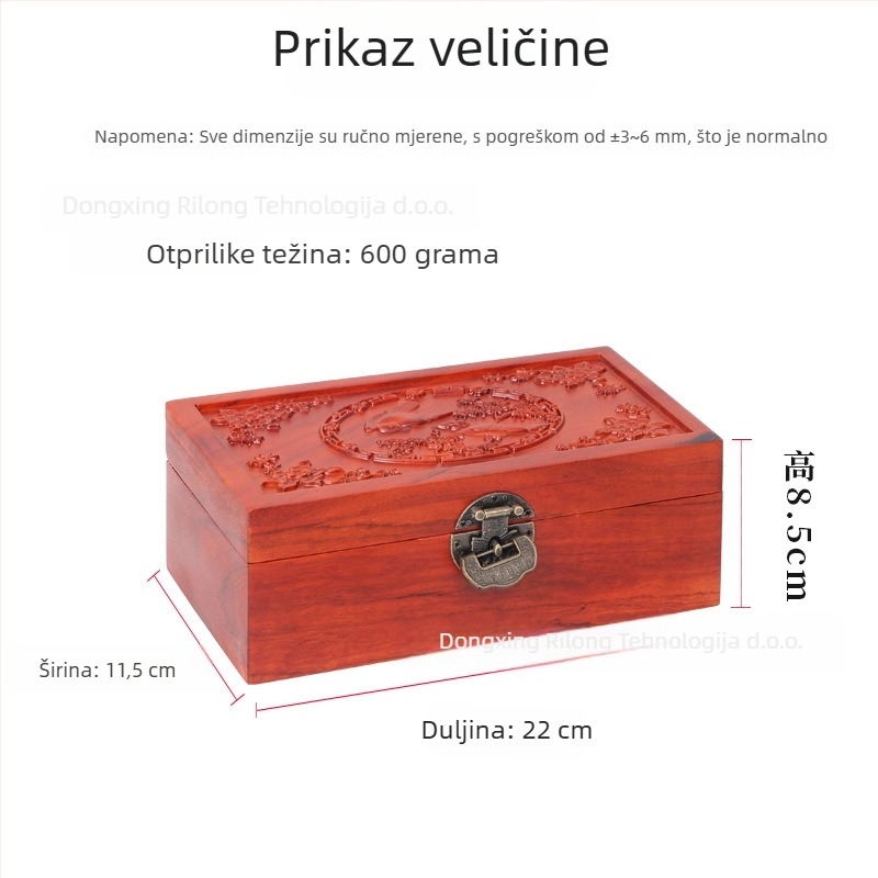 Drvena kutija za nakit s prostorom za ogrlice