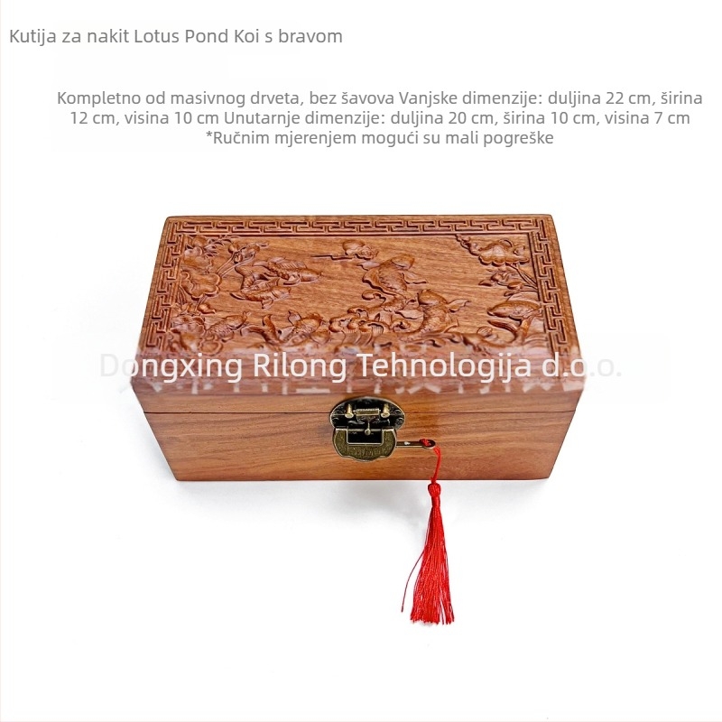 Drvena kutija za nakit s prostorom za ogrlice