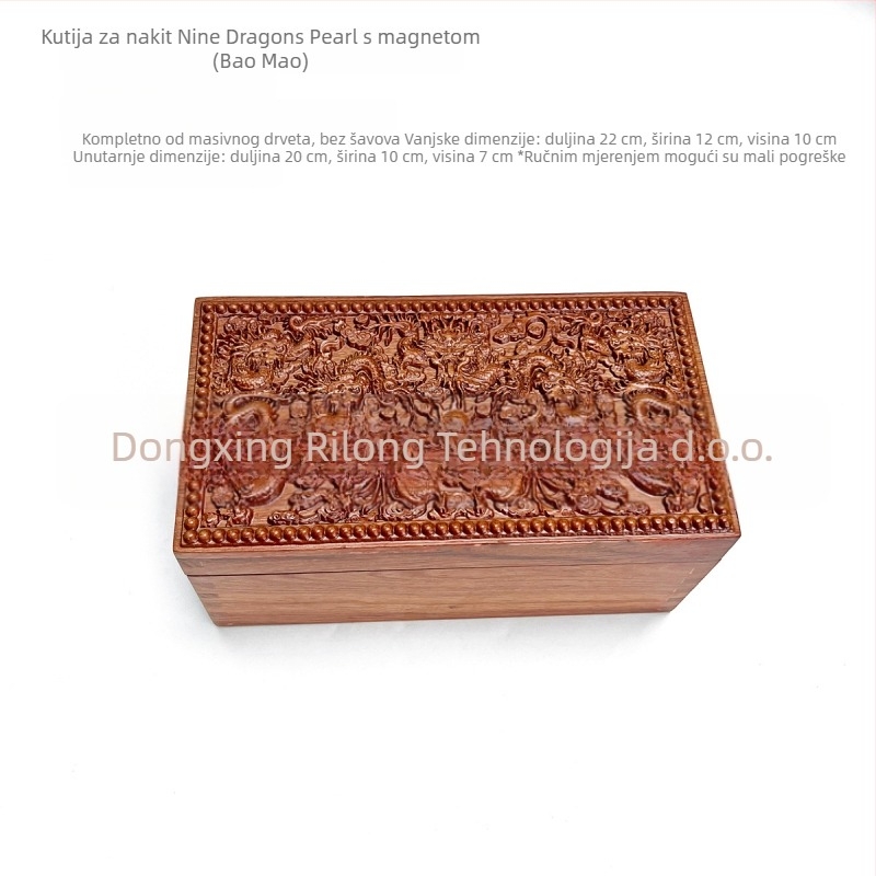 Drvena kutija za nakit s prostorom za ogrlice
