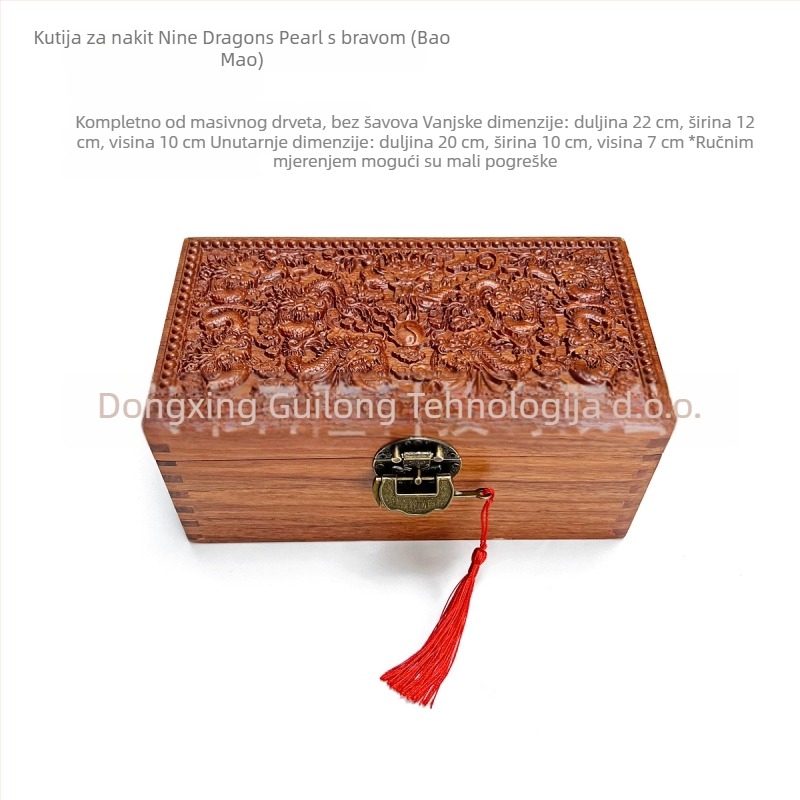 Drvena kutija za nakit s prostorom za ogrlice