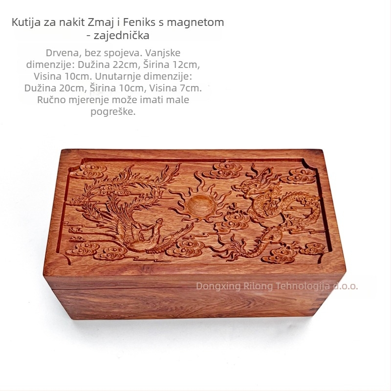 Drvena kutija za nakit s prostorom za ogrlice