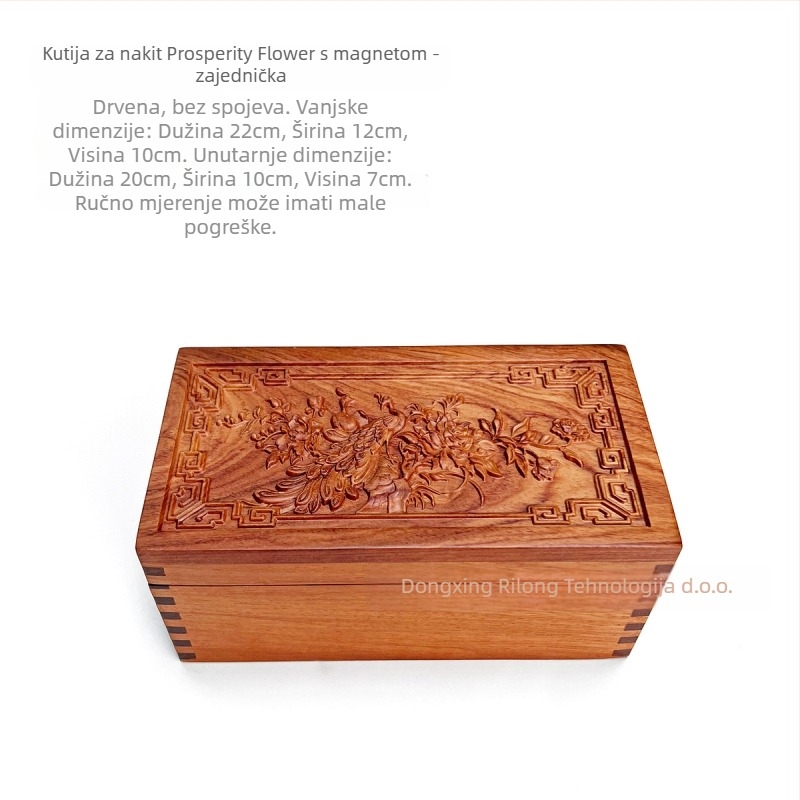 Drvena kutija za nakit s prostorom za ogrlice