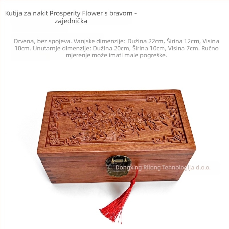 Drvena kutija za nakit s prostorom za ogrlice