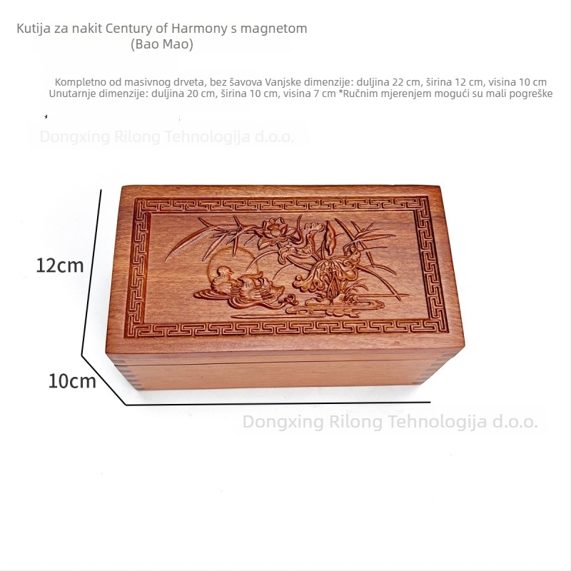 Drvena kutija za nakit s prostorom za ogrlice