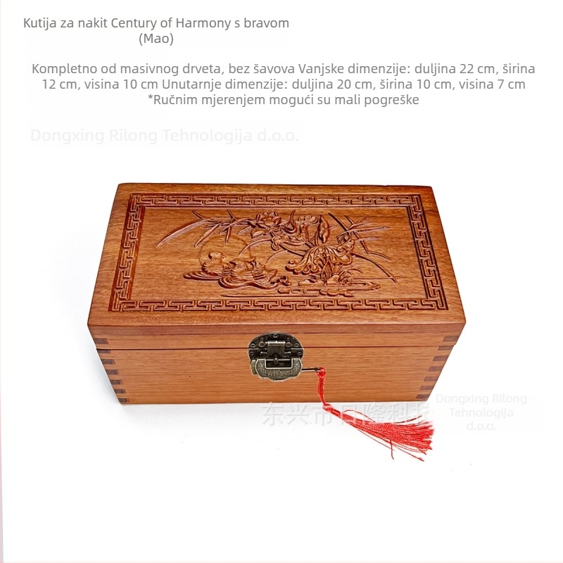 Drvena kutija za nakit s prostorom za ogrlice