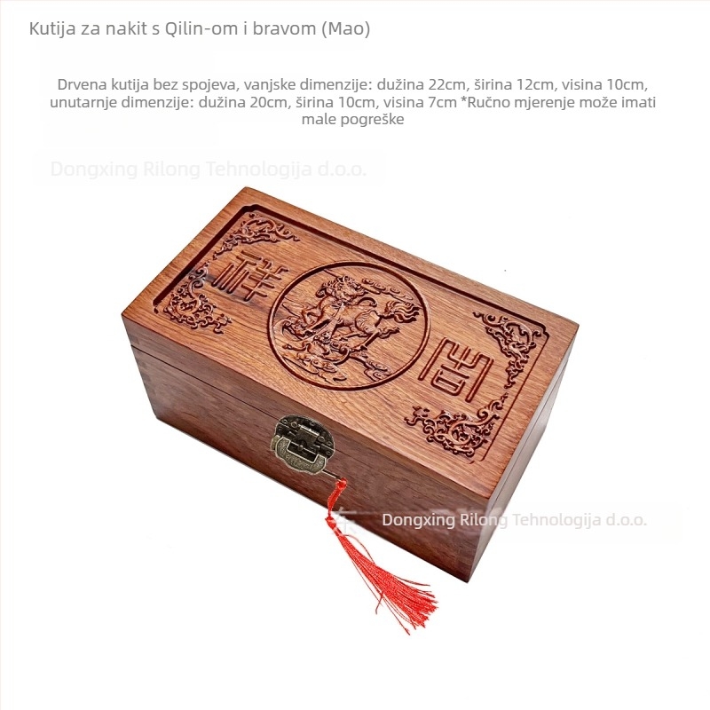 Drvena kutija za nakit s prostorom za ogrlice