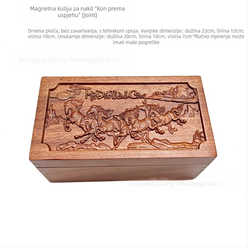 Drvena kutija za nakit s prostorom za ogrlice