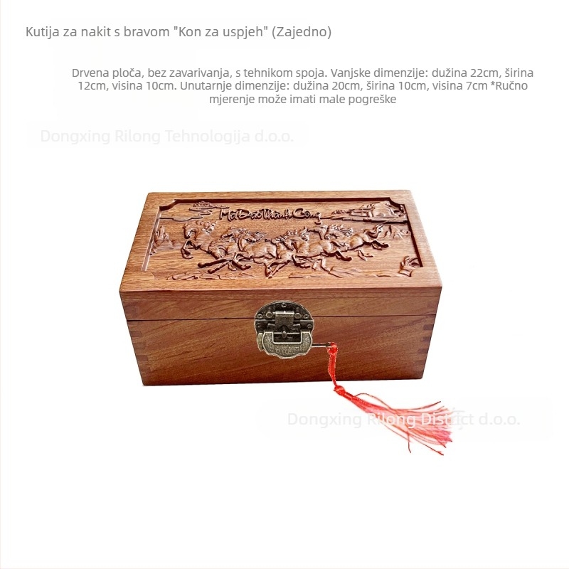 Drvena kutija za nakit s prostorom za ogrlice