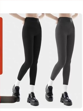 Ženski legging joge, visoki pojas, uski kroj, fleece podstava, Shark Skin tekstura, mješavina najlona/poliamida