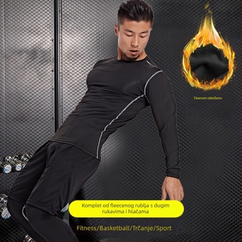 Struggle Clothing Muški dugi rukav trening majica s fleec podstavom za zimu – prozračna, brzo suši, Milk Silk tkanina 90% poliester, podstava 10% spandeks