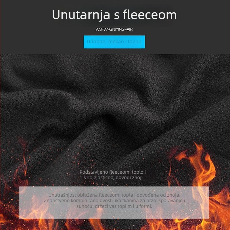 Struggle Clothing Muški dugi rukav trening majica s fleec podstavom za zimu – prozračna, brzo suši, Milk Silk tkanina 90% poliester, podstava 10% spandeks
