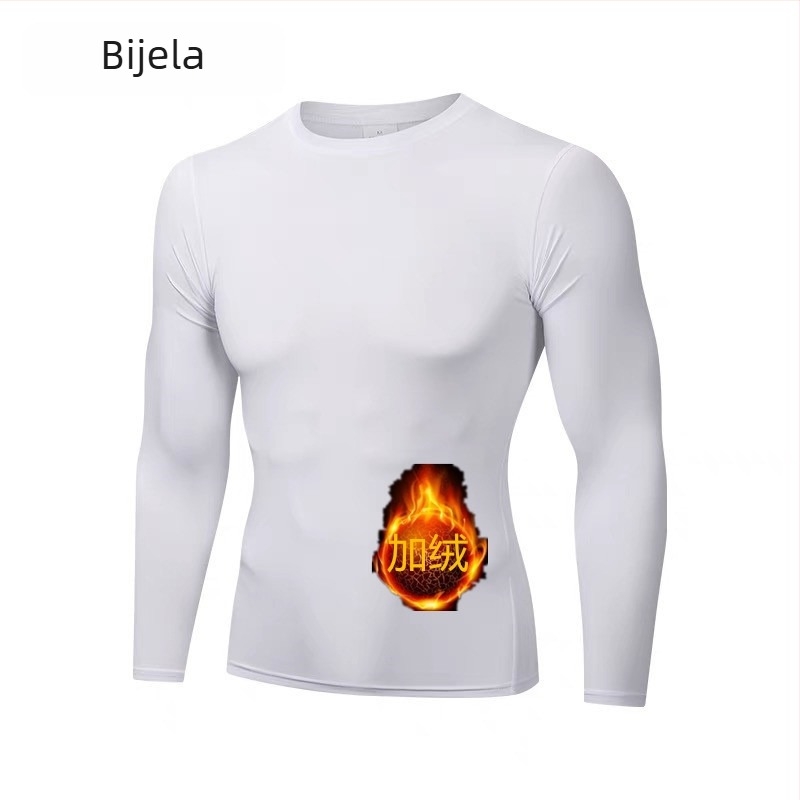 Struggle Clothing Muški dugi rukav trening majica s fleec podstavom za zimu – prozračna, brzo suši, Milk Silk tkanina 90% poliester, podstava 10% spandeks