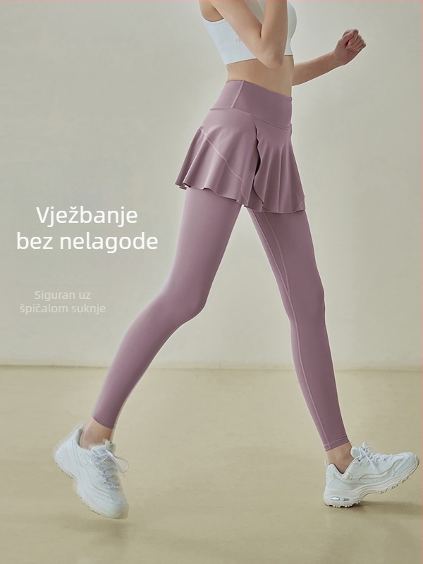 Ženske hlače za jogu s visokim pasom i podizanjem stražnjice, džepovi, brzo se sušeće i prozračne, za trčanje i fitness