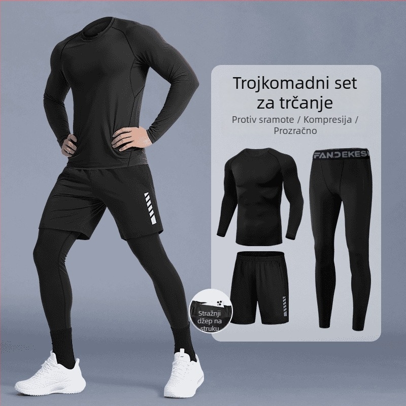 Sportski set za trčanje, unisex, brzo suši, prozračan, odvodi vlagu, poliester