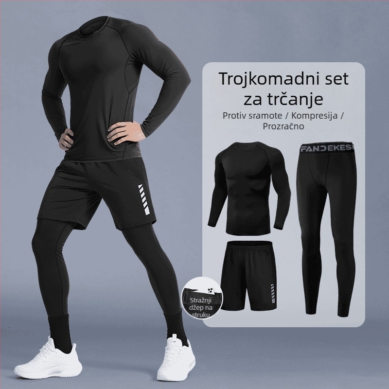 Sportski set za trčanje, unisex, brzo suši, prozračan, odvodi vlagu, poliester
