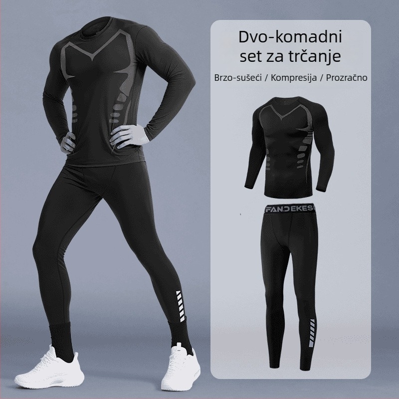 Sportski set za trčanje, unisex, brzo suši, prozračan, odvodi vlagu, poliester
