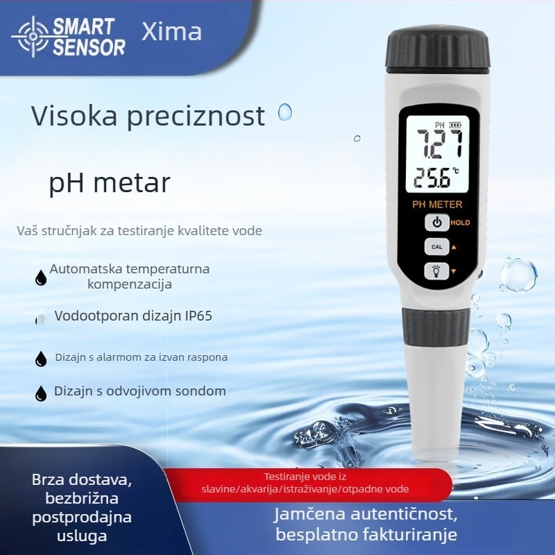 Xima visoko precizan pH mjerač, prenosni tester kvalitete vode PH828 za uzgoj svinja i akvakulturu