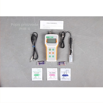 PHB-4 prenosni pH meter s digitalnim zaslonom, staklena elektroda, raspon mjerenja 0–14.00 pH, preciznost 0.01 pH, temperaturna kompenzacija 0–60 °C