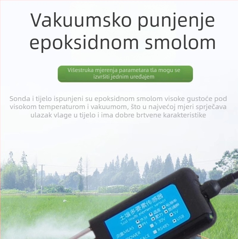 Višenamjenski senzor tla za mjerenje temperature, vlage, pH, vlage u tlu, plodnosti i EC/NPK