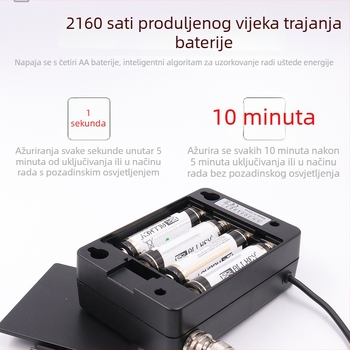 Little Az8605 zidni pH mjerač vode za akvarij s vanjskim senzorom i termometrom