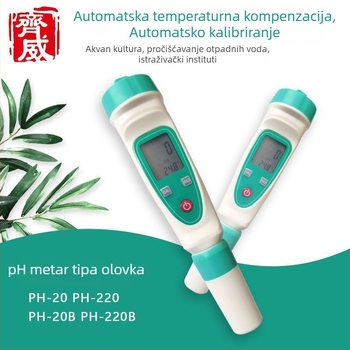 Qiwei PH-220 pH mjerni alat u obliku olovke, s elektodom i bufer otopinom, s osvijetljenim digitalnim zaslonom za mjerenje pH