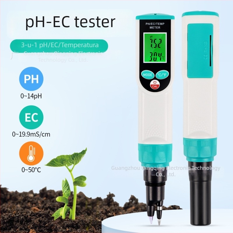 PH-2024 3-u-1 mjerni uređaj za tlo: pH, temperatura i slanost za tlo, tijesto, voće, povrće, meso i kreme