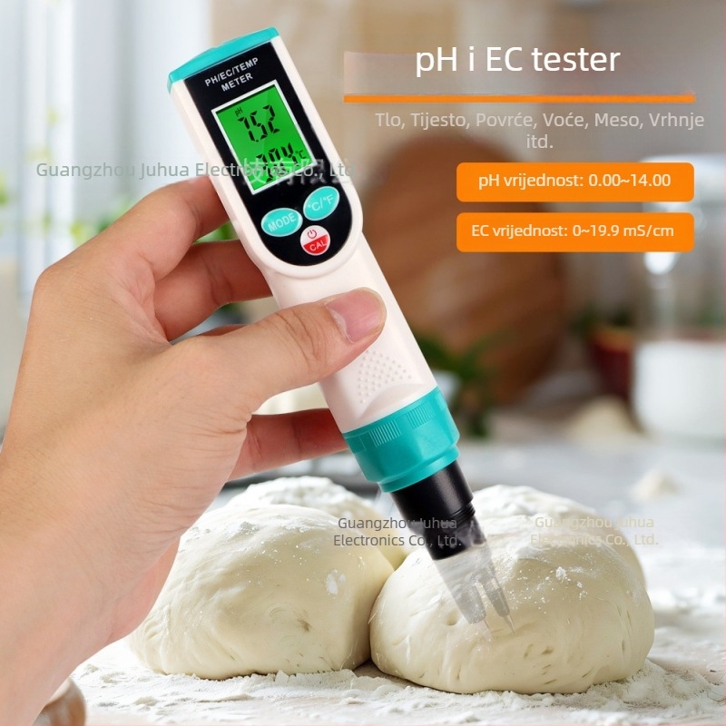 PH-2024 3-u-1 mjerni uređaj za tlo: pH, temperatura i slanost za tlo, tijesto, voće, povrće, meso i kreme