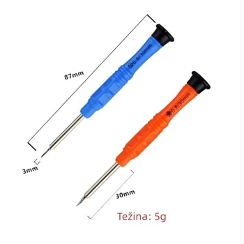 Ezhi set odvijača za popravak elektronike s Cr-V čeli bitovima, neizolirano, bez magnetskih svojstava, težina 0,005 kg
