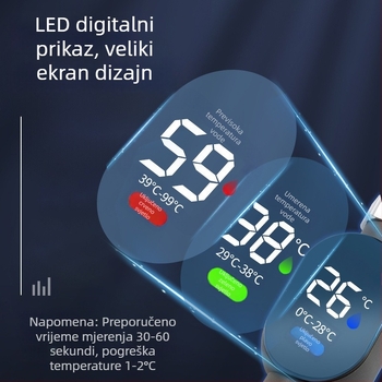Tuš termometar s ABS kućištem, vizualni LED prikaz, senzor temperature slavine