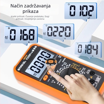 Digitalni multimetar 9205Pro s glasovnim obavještavanjem, visoka preciznost, testiranje tranzistora, spremanje podataka