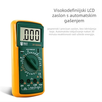 BES 9205M Digitalni multimetar s automatskim rasponom, LCD zaslon, mjerenje struje i napona