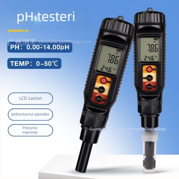 Prijenosni plosnati pH mjerač za tijesto i tlo, raspon pH 0-14, točnost 0.01 pH, temperatura 0-50°C, model PH875, Trickle