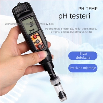 Prijenosni plosnati pH mjerač za tijesto i tlo, raspon pH 0-14, točnost 0.01 pH, temperatura 0-50°C, model PH875, Trickle