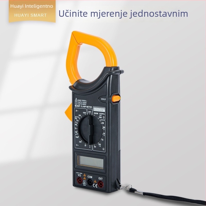 Digitalni klemp ampermetar M266F, prijenosni, mjerenje do 1000 V, do 600 A, otpornost do 20 kΩ, 3999 vrijednosti