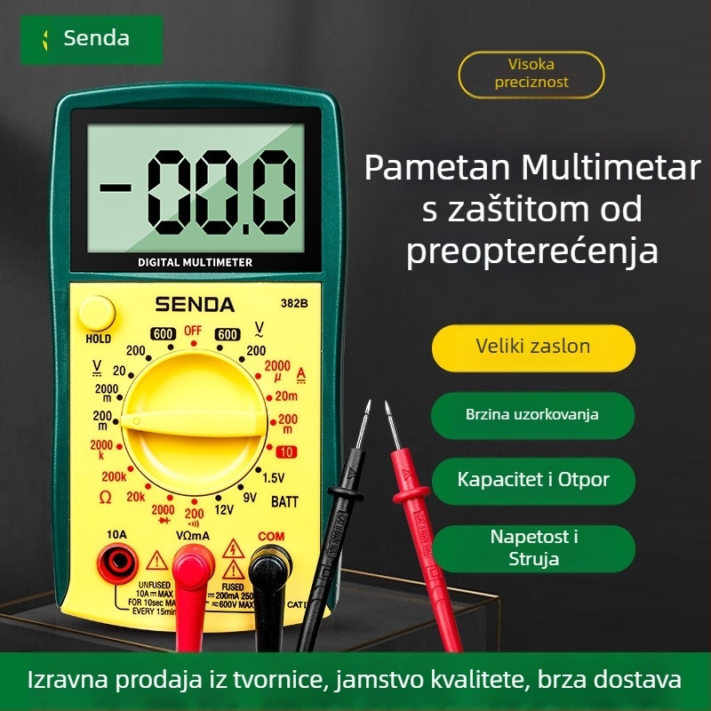 Shengda inteligentan multimetar s 8,3 milijuna mjerenja, višenamjenski univerzalni mjerni instrument za kućnu upotrebu, mjerenje napona i struje