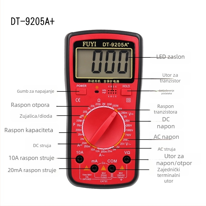 DT9205A+ Visoko precizan digitalni multimetar, ručni