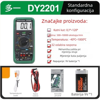 One More DY2201A Digitalni Multimetar – Profesionalna upotreba za automobilsku popravak, Visoka preciznost, Potpuno automatski