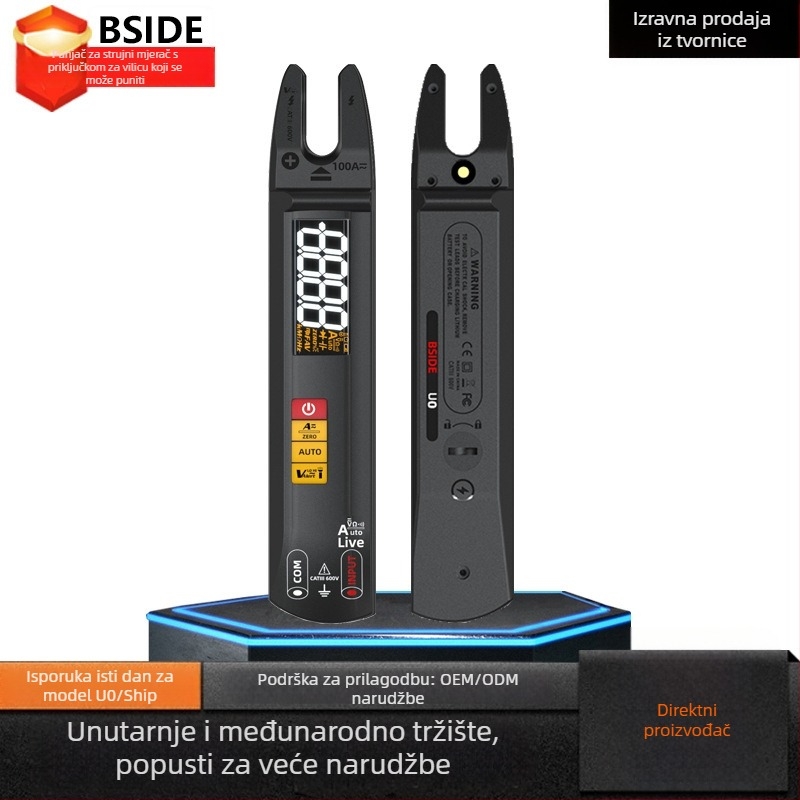 Bside U0 klemni mjerač tipa U, s digitalnim zaslonom, visoko precizan mini ampermetar